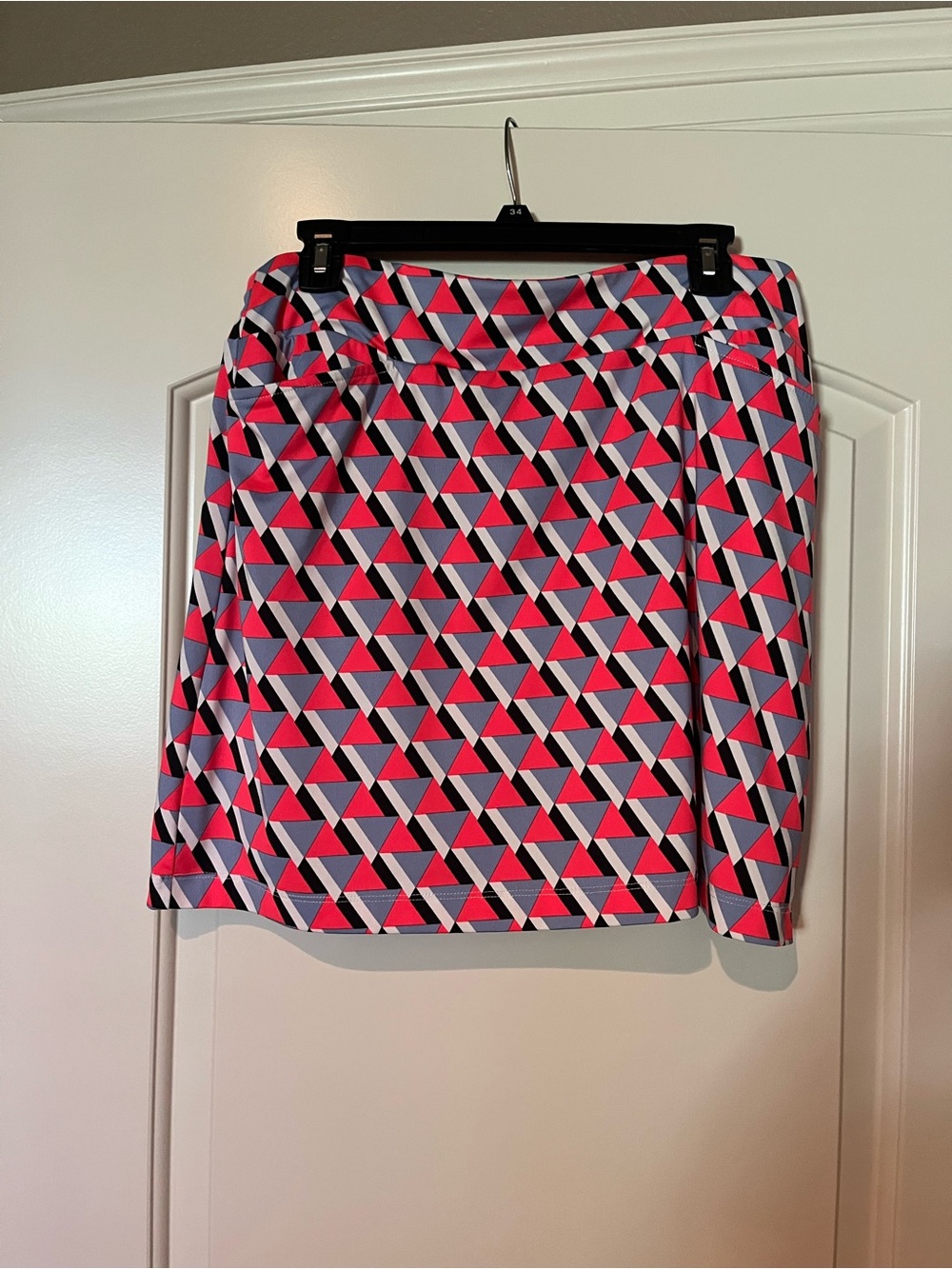 Geometric Print orange gray and black Women’s Skort
